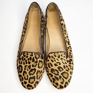 J. Crew Leopard Calf Hair Loafers Size 7.5